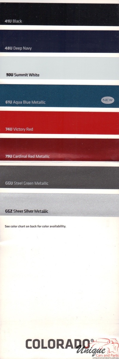 2011 GM Colorado Corporate Paint Charts  1